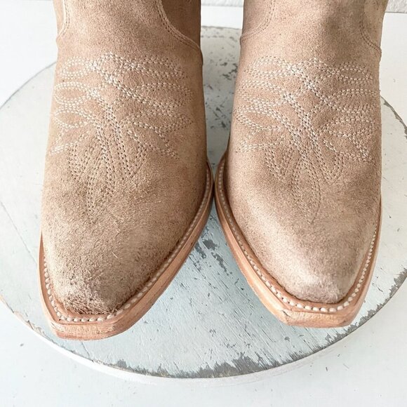 Lane Gallatin Womens Cowboy Boots 11 Latte Suede Cowgirl Western Mid Calf Tall - Picture 6 of 11